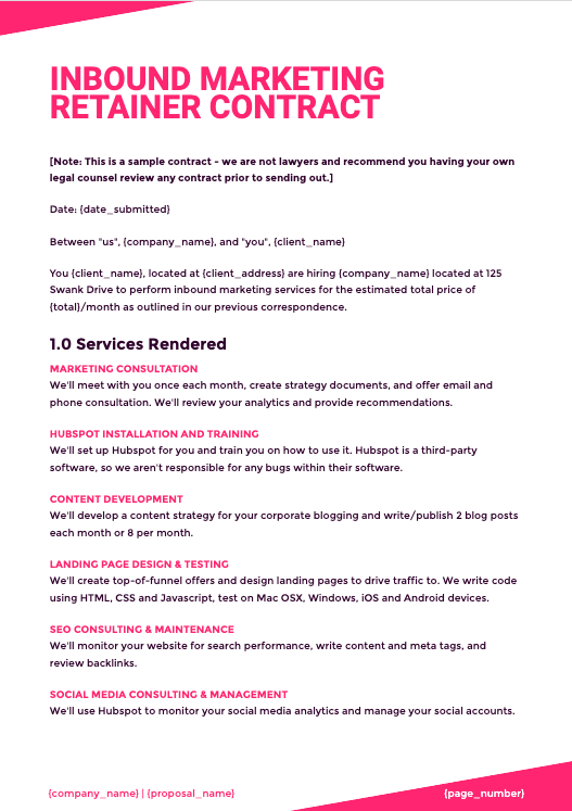 Inbound Marketing Proposal Template